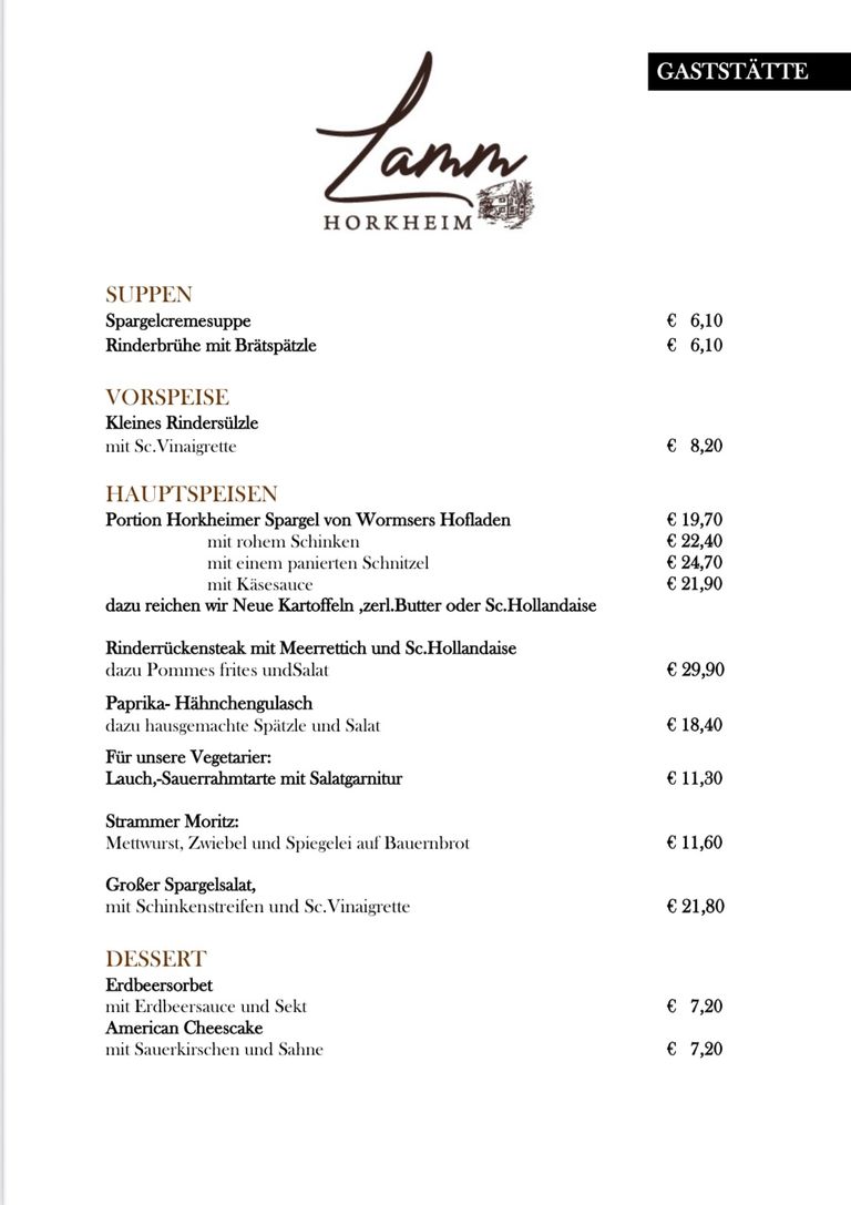 Aktuelle Wochenkarte 